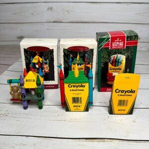 Crayola Hallmark Keepsake Bright Series Ornaments Lot of 3 Carols Castle Swing